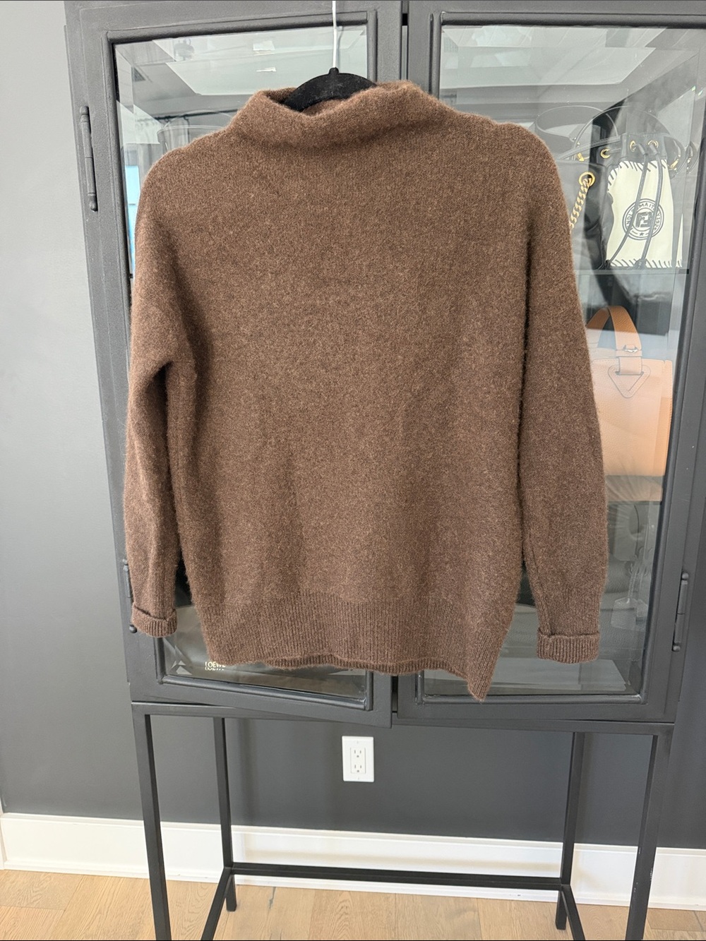 Vince  Brown funnel neck cashmere Sweater